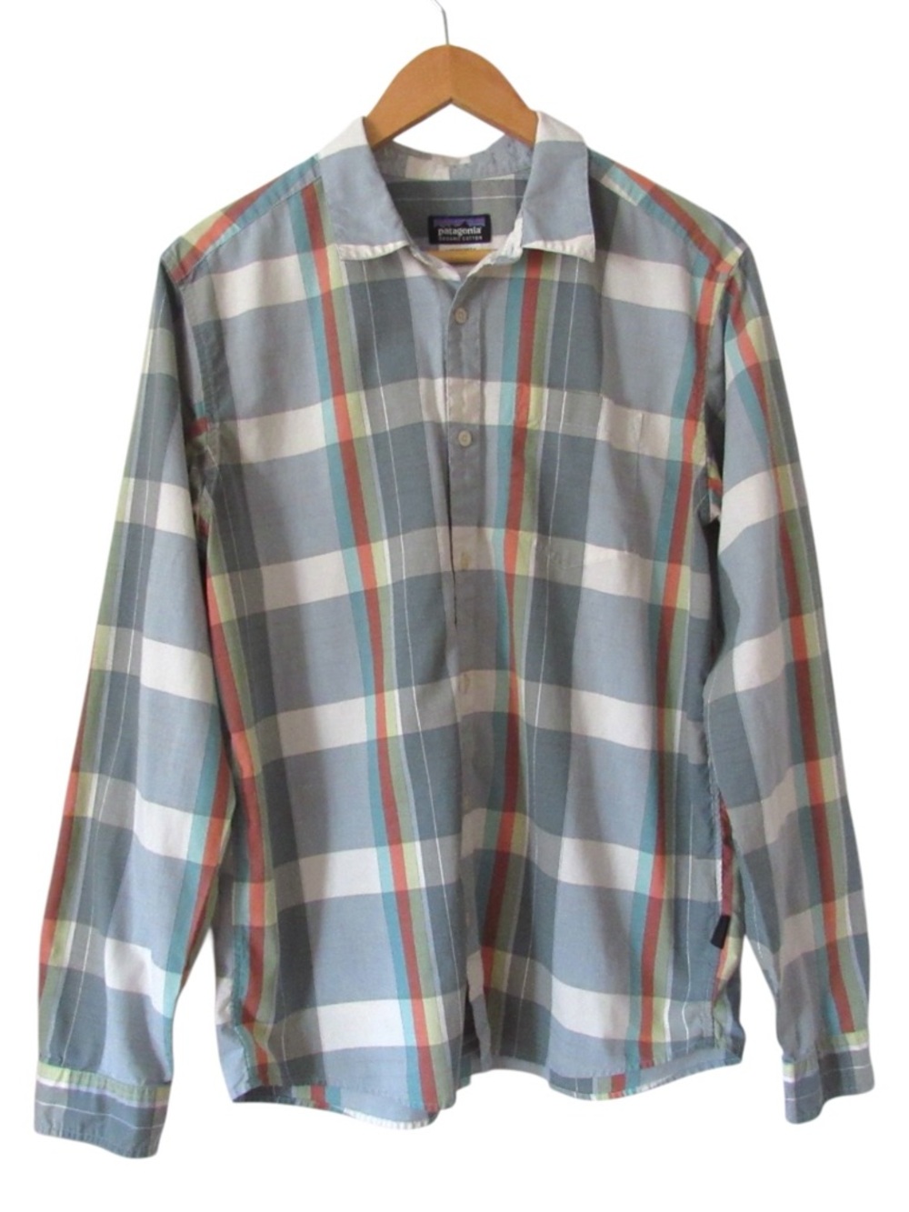 Patagonia Mens Fezzman Shirt Medium Long Sleeves Button Front Organic Cotton